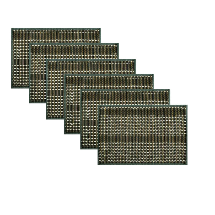 Dreamtime Set of 6 Bamboo Table Placemats 30 x 45cm Taupe Woven Design - SuperSaverAU - view 1
