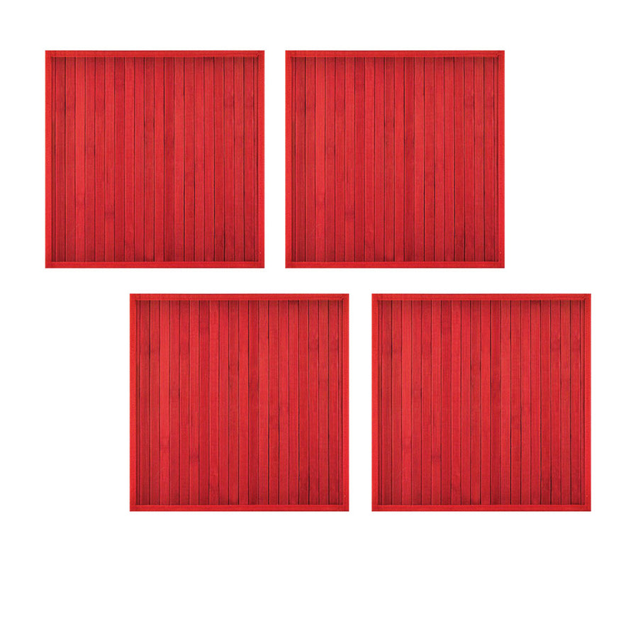 Set of 4 Square Bamboo Table Placemats 35 x 35cm - Woven Non-skid Red - SuperSaverAU - view 1