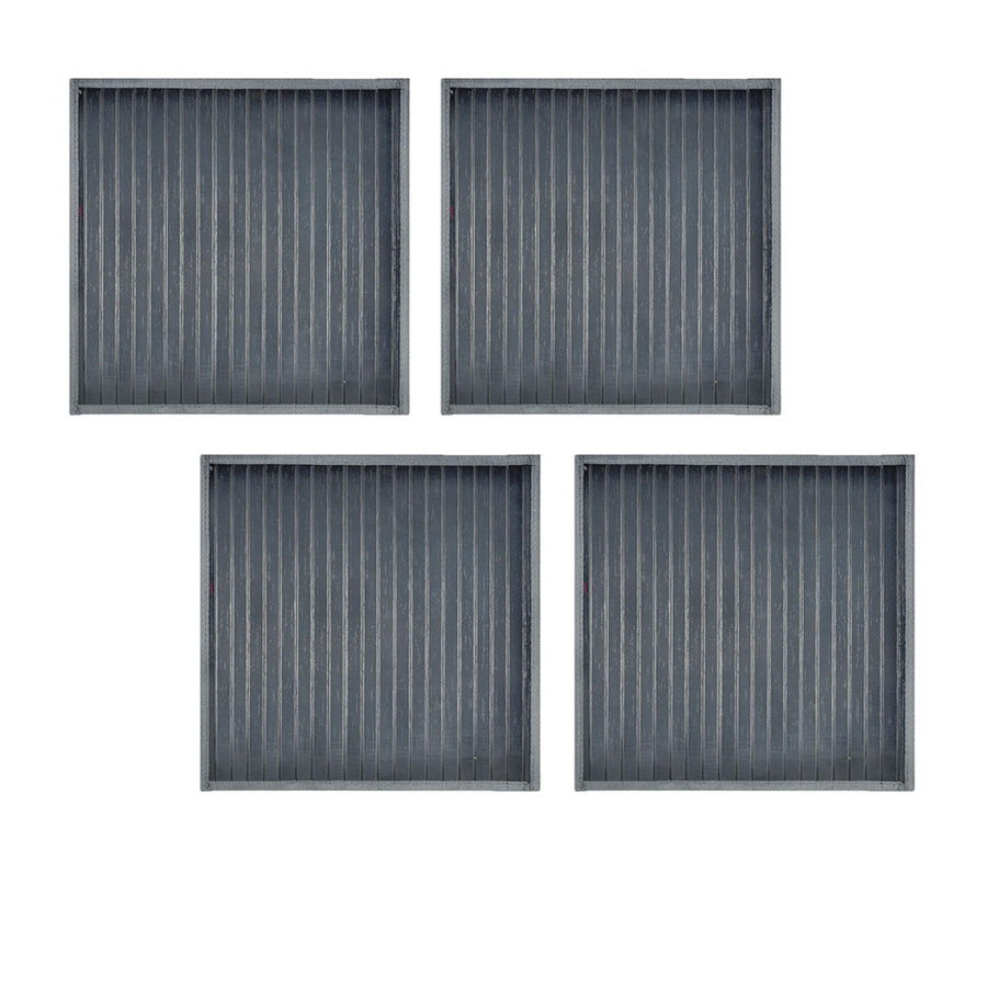 Set of 4 Square Bamboo Table Placemats 35 x 35cm - Dark Grey, Woven Design - SuperSaverAU - view 1