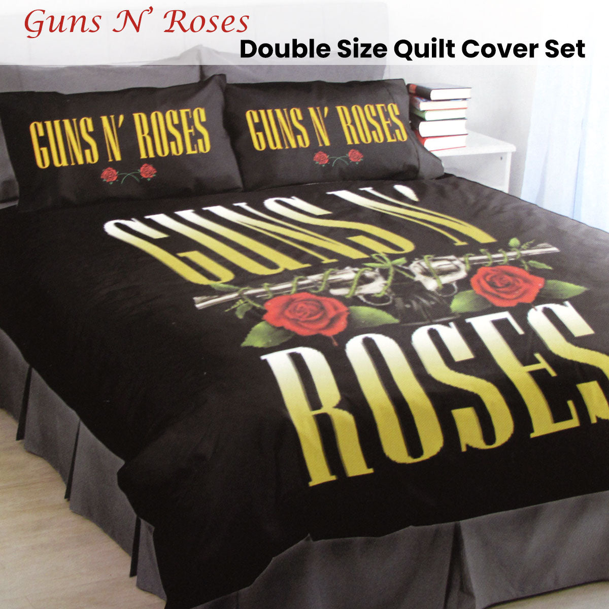 Guns N' Roses Quilt Cover Set Double 180 x 210cm