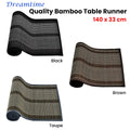 Dreamtime Bamboo Table Runner 140 x 33cm - Woven Design, Non-skid Backing, Black - SuperSaverAU - view 2