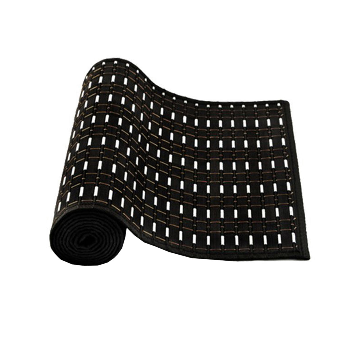 Streak Bamboo Table Runner 140 x 33cm - Woven Design, Non-skid Backing, Black Silver - SuperSaverAU - view 1