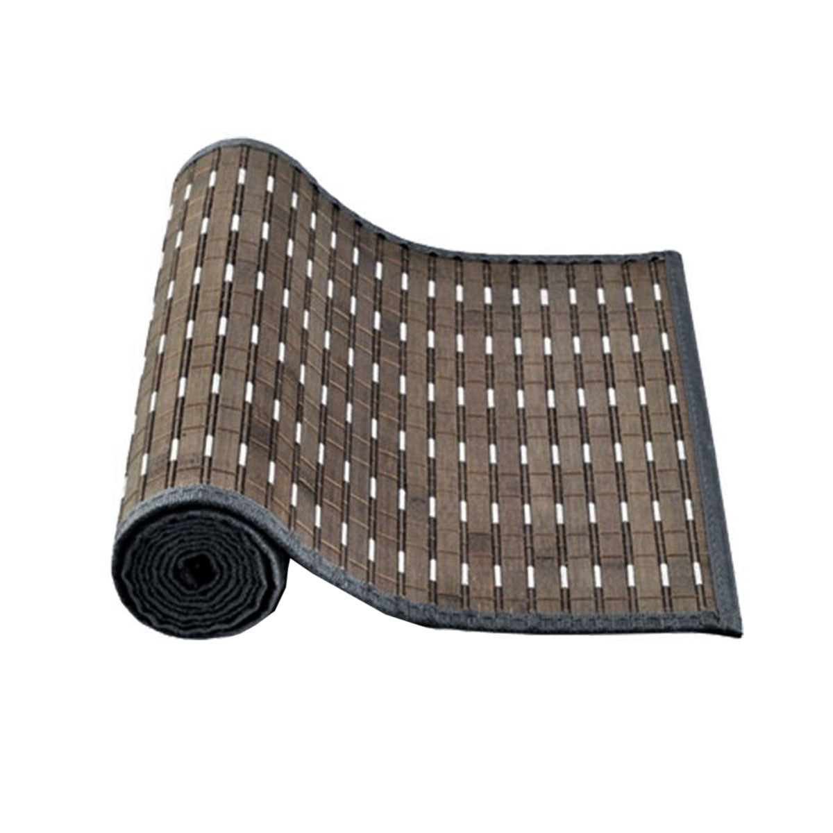 Streak Bamboo Table Runner 140 x 33cm - Woven Design, Non-skid Backing, Grey Brown Silver - SuperSaverAU - view 1