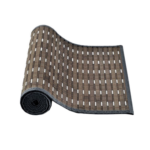 Streak Bamboo Table Runner 140 x 33cm - Woven Design, Non-skid Backing, Grey Brown Silver - SuperSaverAU - view 1