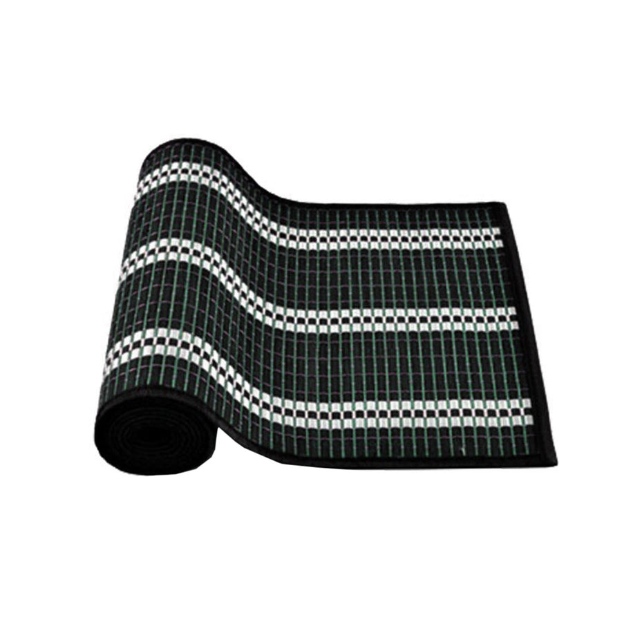 Victoria Bamboo Table Runner 140 x 33cm Black Silver - Woven Design, Non-skid - SuperSaverAU - view 1