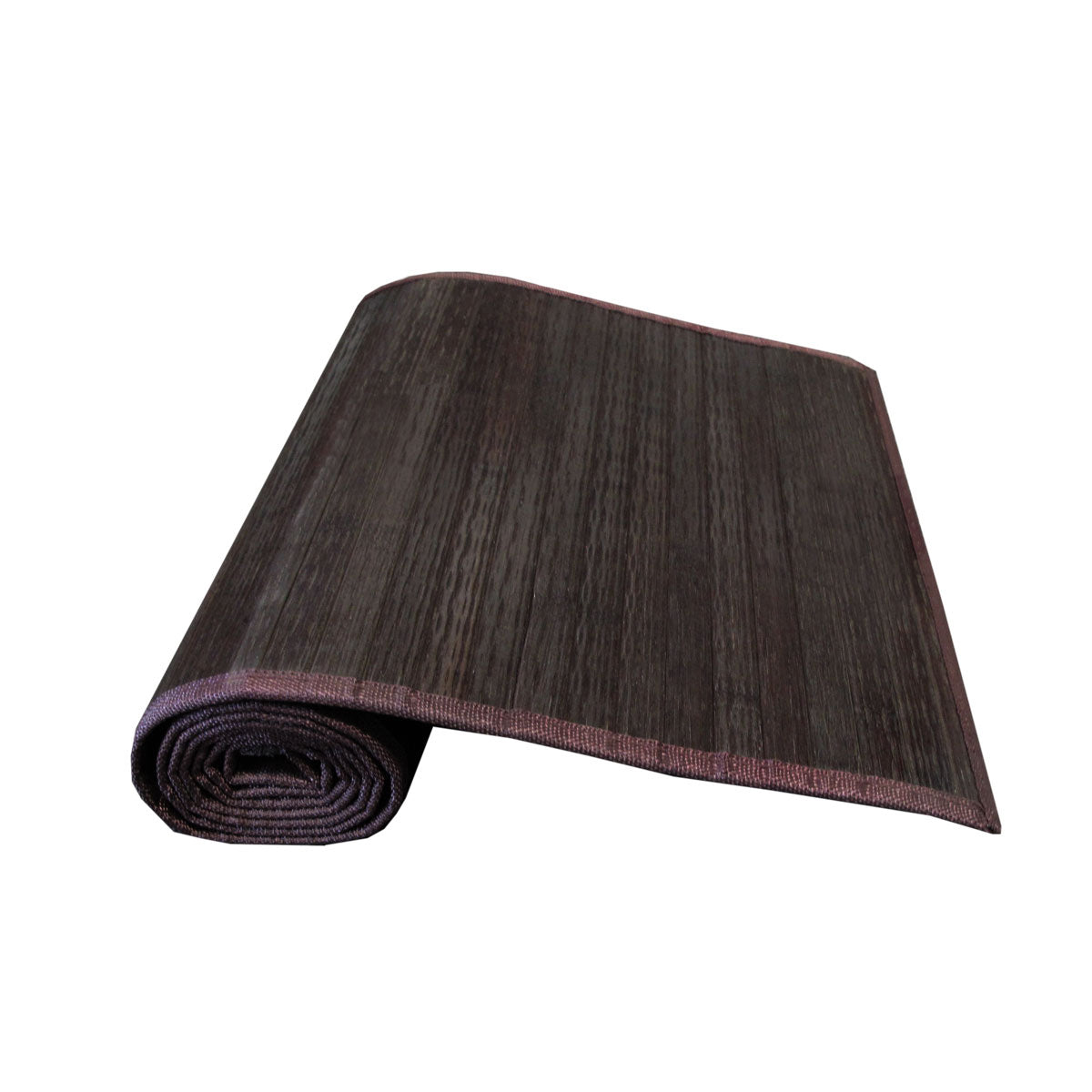 Varnish Bamboo Table Runner 140 x 33cm - Woven Design, Non-skid Backing, Chocolate - SuperSaverAU - view 1