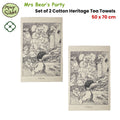 May Gibbs Set of 2 Mrs Bear's Party Cotton Tea Towels 50 x 70 cm - SuperSaverAU - view 2