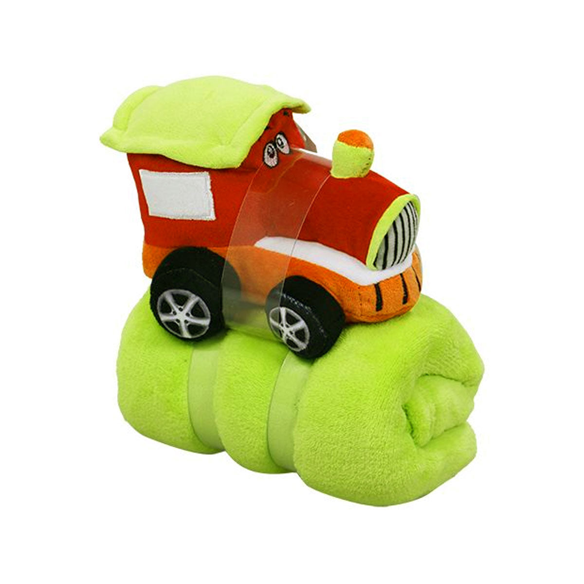 Comfortable Plush Baby Blanket with Toy, 65 x 96cm, Tractor Red, Machine Washable - SuperSaverAU - view 1