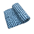 Aerial Printed Fleece Throw Rug 130 x 150 cm Blue Geo - Soft, Warm, Easy Care - SuperSaverAU - view 1