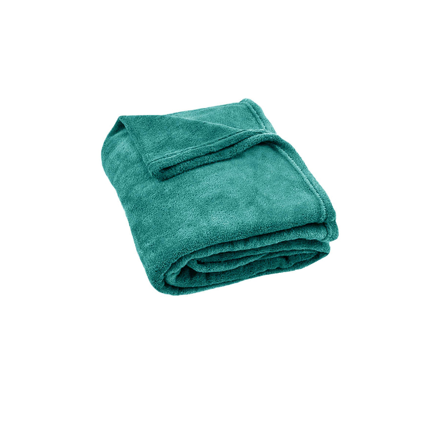 Urban Ultra Soft Coral Fleece Throw Rug 120 x 150cm - 240GSM Emerald Green - SuperSaverAU - view 1