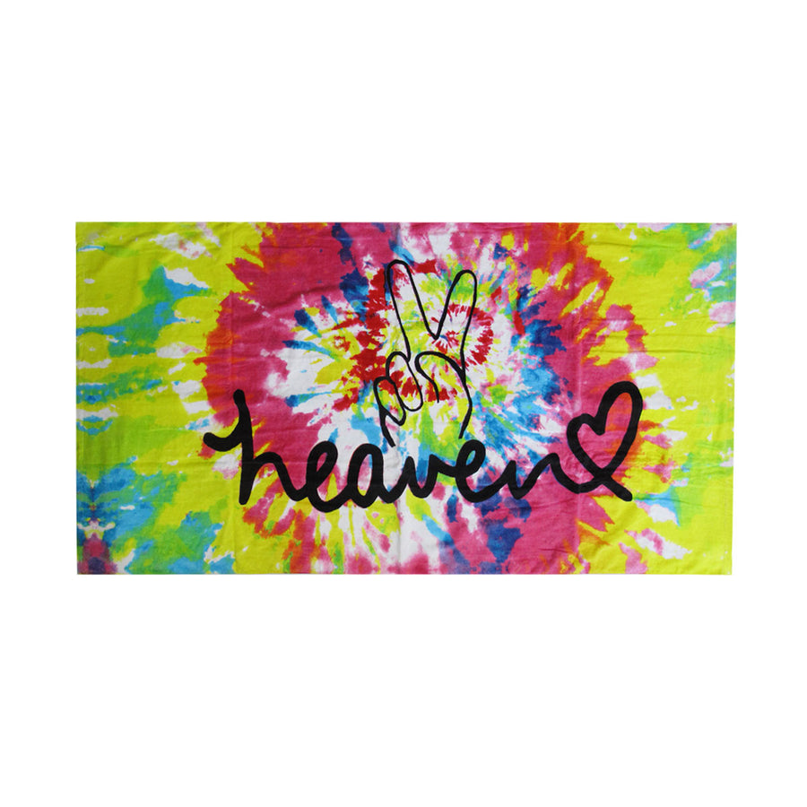 Heaven Peace 100% Cotton Tie Dye Beach Towel 80 x 155 cm - Vibrant Design - SuperSaverAU - view 1