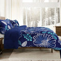 Ramesses Blue Flower Printed Sherpa Flannel Fleece Reversible Blanket Set Single/Double - SuperSaverAU - view 3