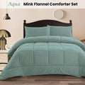 Ramesses Aqua Mink Flannel Comforter Set - King