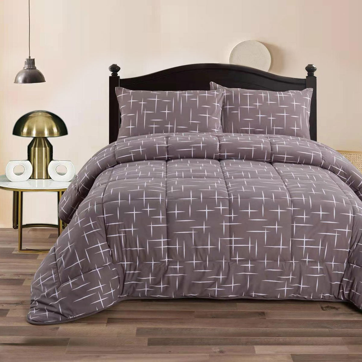 Ramesses Winter Night Mink Flannel Comforter Set - King