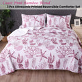 Ramesses Coast Pink 3 Pcs Bamboo Blend Reversible Comforter Set King - SuperSaverAU - view 2