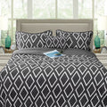 Ramesses Alena Reversible Ultrasonic Comforter Set - Charcoal Queen