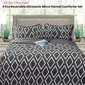Ramesses Alena Reversible Ultrasonic Comforter Set - Charcoal Queen