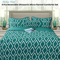 Ramesses Alena Reversible Ultrasonic Comforter Set - Teal Queen