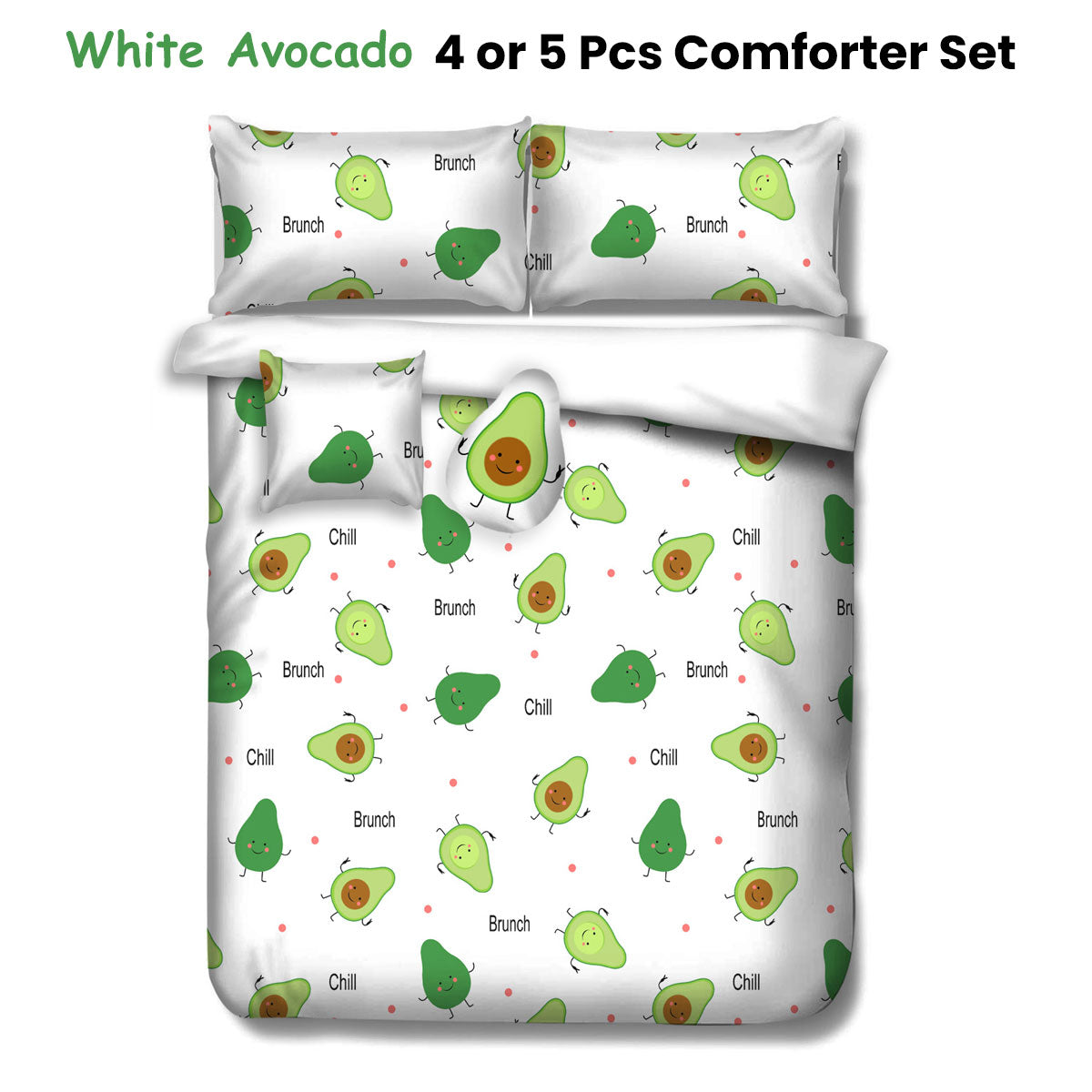 Ramesses White Avocado Kids Adventure 5 Piece Comforter Set - Double