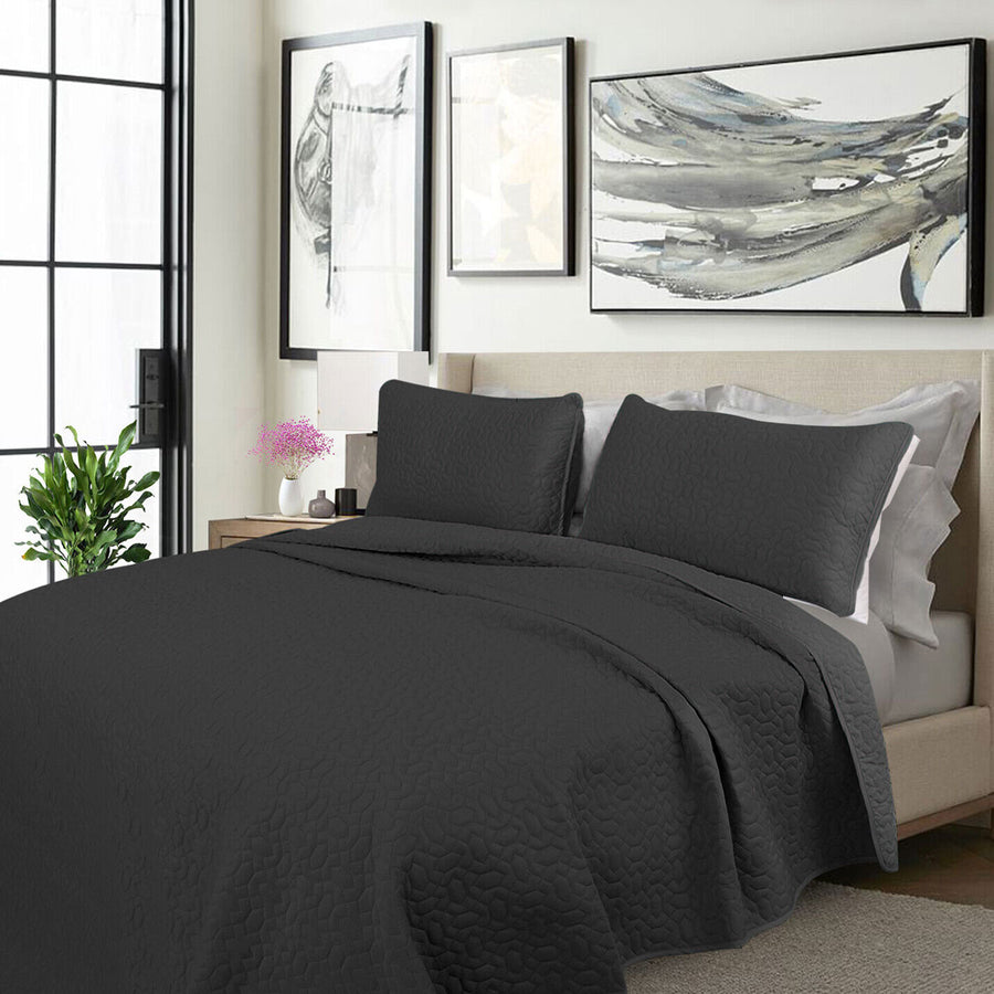 Shangri La Bamboo Blend Microfiber Box End Quilt White Queen - Soft, Breathable, Machine Washable - SuperSaverAU - view 1