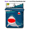 Ramesses Navy Shark Kids Adventure 5 Piece Comforter Set - Double