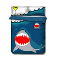 Ramesses Navy Shark Kids Adventure 5 Piece Comforter Set - Queen