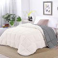 Shangri La Sleet Sherpa Fleece Reversible Comforter Set Queen - 3 Pcs, Cozy Microfiber - SuperSaverAU - view 1
