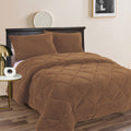 Ramesses Teddy Fleece 3 Piece Comforter Set - Camel Queen