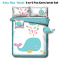 Ramesses Baby Blue Whale Kids Adventure 4 Piece Comforter Set - Single