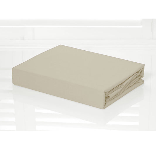 Kingdom 250TC 100% Cotton Percale Combo Set, Fitted Sheet & Pillowcases, Bone Queen