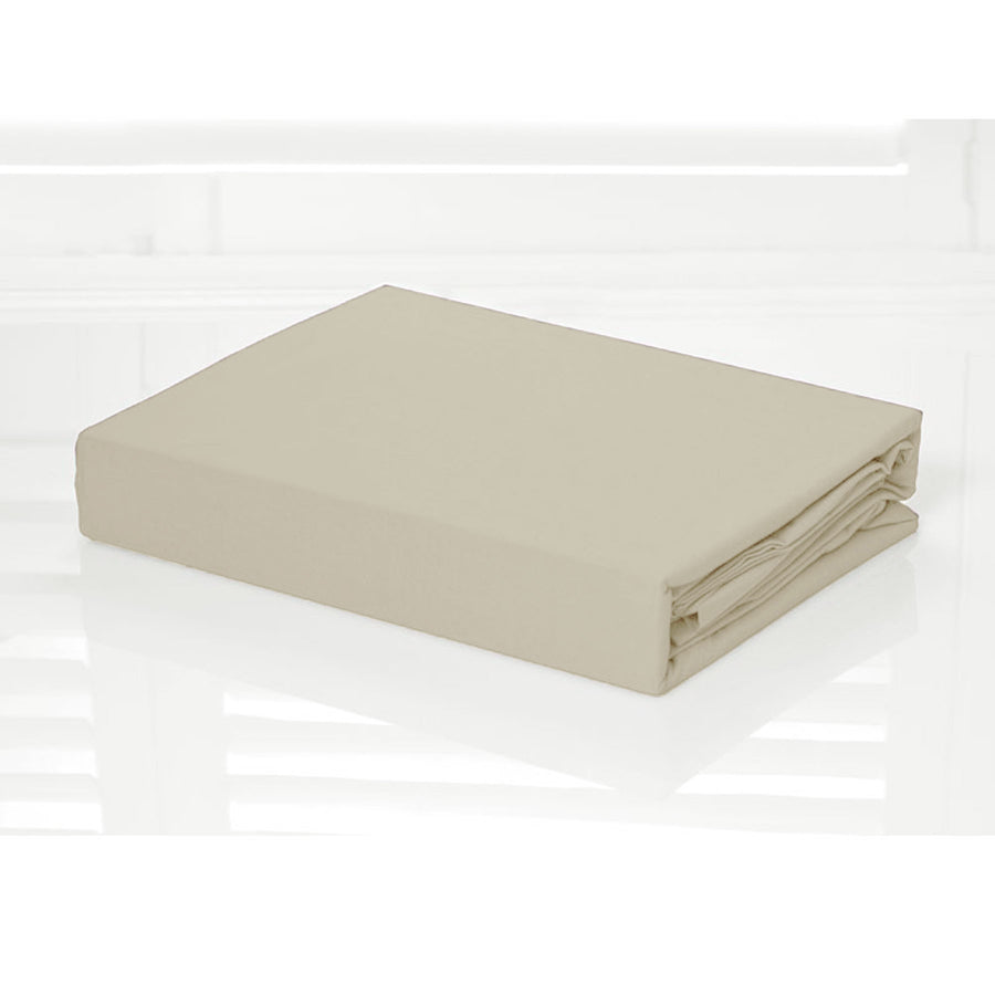 Kingdom 250TC 100% Cotton Percale Combo Set, Fitted Sheet & Pillowcases, Bone Queen - SuperSaverAU - view 1