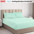 Ramesses Cooling Bamboo Fitted Sheet & Pillowcase Set 2000TC - Aqua, Single