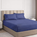 Ramesses Cooling Bamboo Fitted Sheet & Pillowcase Set 2000TC - Royal Blue, Queen