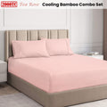 Ramesses Cooling Bamboo Fitted Sheet & Pillowcase Set 2000TC - Tea Rose, Queen