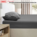 Ramesses 2000TC Bamboo Blend Embossed Fitted Sheet Combo Set - Charcoal King