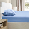 Ramesses 2000TC Bamboo Blend Embossed Fitted Sheet Combo Set - Mid Blue King