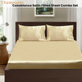 Ramesses Casablanca Satin Fitted Sheet Combo Set - Champagne Queen