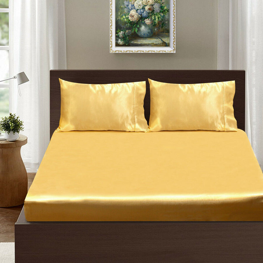 Ramesses Casablanca Satin Fitted Sheet Combo Set - Gold King