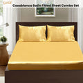 Ramesses Casablanca Satin Fitted Sheet Combo Set - Gold King