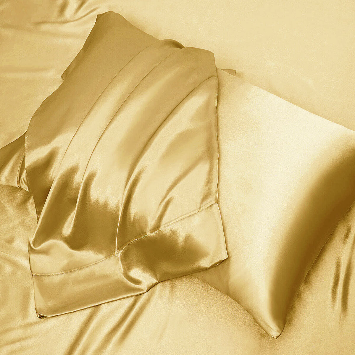 Ramesses Casablanca Satin Fitted Sheet Combo Set - Gold Queen