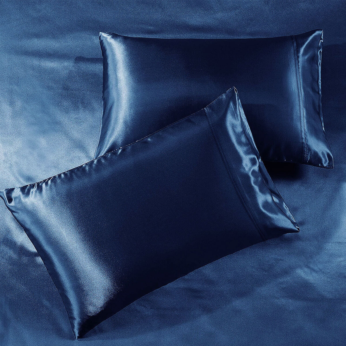 Ramesses Casablanca Satin Fitted Sheet Combo Set - Navy Blue King