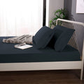 Ramesses 1000TC Linen Bamboo Fitted Sheet Combo Set - Charcoal Double