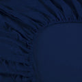 Ramesses 1000TC Bamboo Linen Blend Fitted Sheet Combo Set Double - Deep Blue - SuperSaverAU - view 3