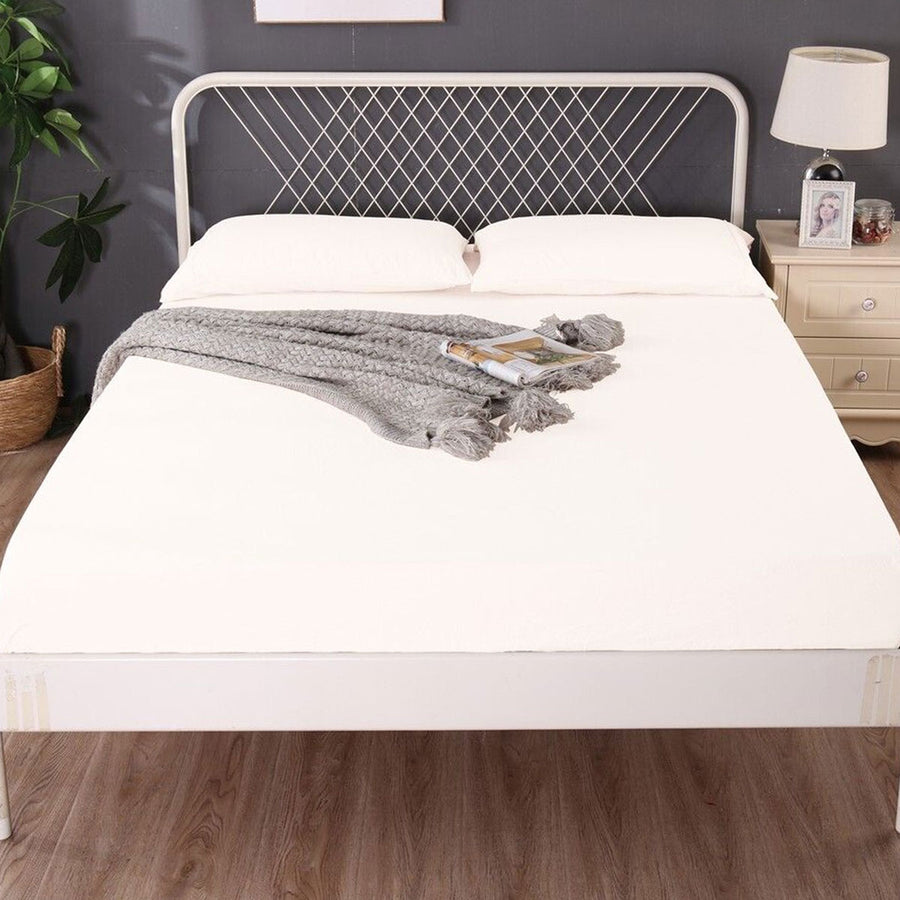 Ramesses 1000TC Linen Bamboo Fitted Sheet Combo Set - White Queen