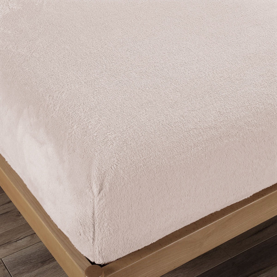 Ramesses Teddy Fleece Fitted Sheet Combo Set Beige Double - Soft, Cozy, Easy Care - SuperSaverAU - view 1