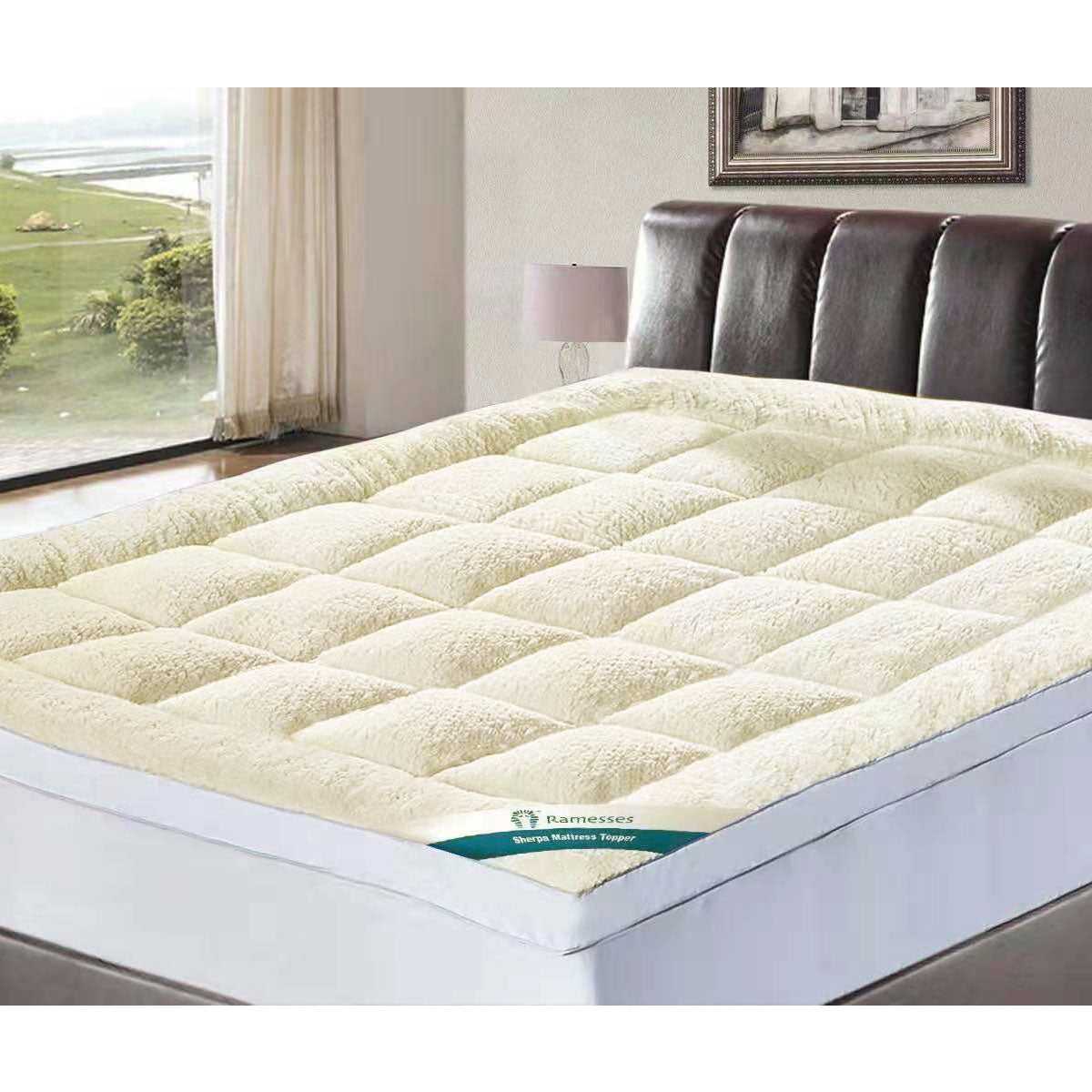Ramesses 1600GSM Sherpa Winter Mattress Topper King - Hypoallergenic, Machine Washable - SuperSaverAU - view 1