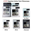 Ramesses 475TC Egyptian Cotton Standard Pillowcases - White, 2 Pack
