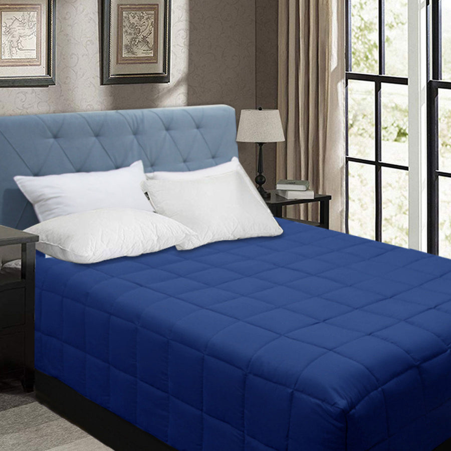 Shangri La Bamboo Blend Microfiber Box End Quilt Classic Blue - Double, 250GSM - SuperSaverAU - view 1