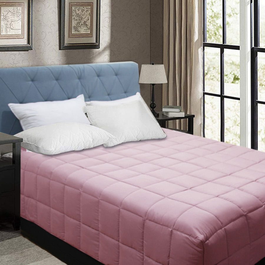 Shangri La Bamboo Blend Microfiber Box End Quilt Dusty Pink - Single, Soft & Breathable - SuperSaverAU - view 1