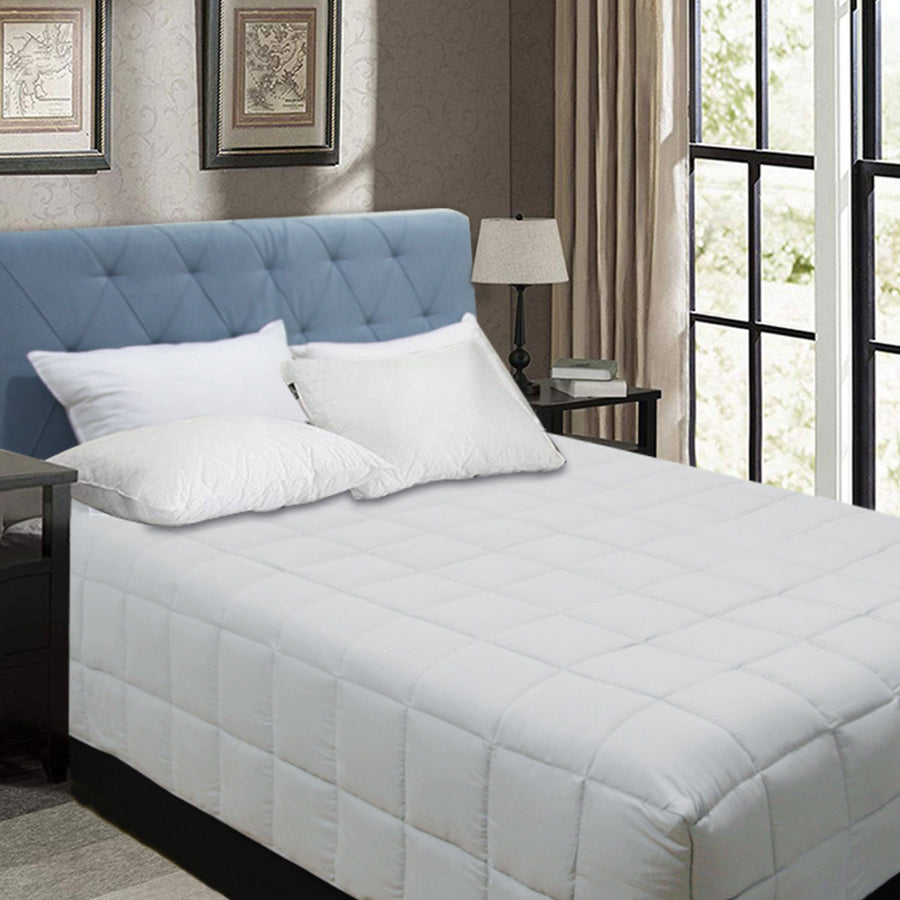 Shangri La Bamboo Blend Microfiber Box End Quilt Silver - Single, Soft & Breathable - SuperSaverAU - view 1